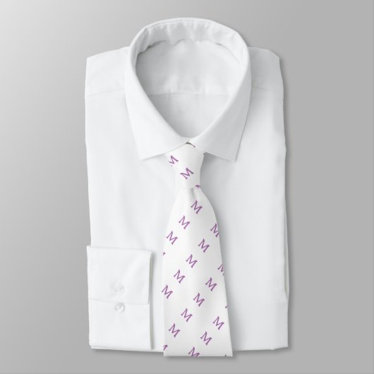 Cravate Lilac Monogramme personnalisé  (Attaché)