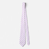 Cravate Lilac polka croise sur blanc (Devant)