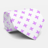 Cravate Lilac polka croise sur blanc (Roulé)