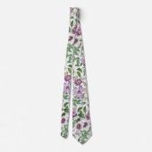 Cravate Lilac Vert Blanc Vintage Fleurs botaniques (Dos)