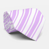 Cravate Lilac violet et blanc bonbons rayures (Roulé)