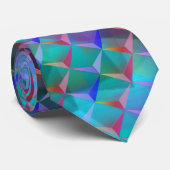 Cravate lilas et triangles 3D ou roses (Roulé)