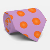 Cravate Lilas + points orange (Roulé)