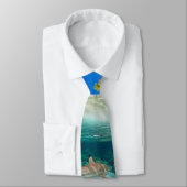 Cravate L'île tropicale sous et au-dessus de l'eau (Attaché)
