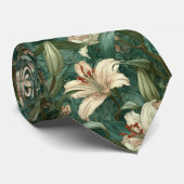 Cravate Lilies Fleur de Mariage Idéal Gras (Roulé)