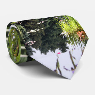 Cravate Lilly Pad Reflection Pond Japonais