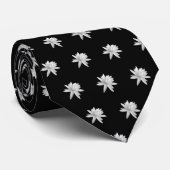 Cravate Lily Lotus Motif noir et blanc (Roulé)