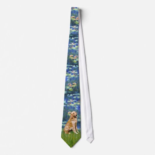 Cravate Lily Pond (en bleu) - Golden Retriever (Devant)