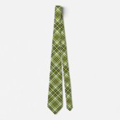 Cravate Lime Green Black Chic Tartan Motif tendance (Devant)