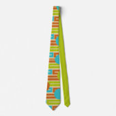 Cravate Lime Green, Cinnamon Brown, Rectangles Turquoise (Devant)