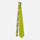 Cravate Lime Green, Cinnamon Brown, Rectangles Turquoise (Dos)