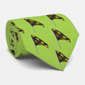 Cravate Lime Green Jaune Noir À damiers Golf Drapeau Crava (Roulé)