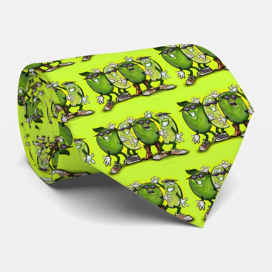 Cravate Lime Party (Roulé)