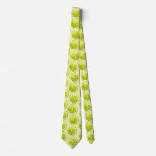 Cravate Lime Slices on Light Yellow (Devant)