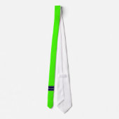 Cravate Lime solide vert, ruban bleu marine Nom Monogramme (Dos)