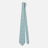 Cravate Lime, Violet, Aqua, Blanc Chevron Stripes Necktie (Devant)
