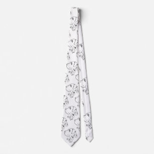 Cravate Line Drawing Great Dane Head Neck Tie