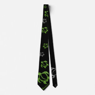Cravate LineA Camo Somoa Honu abstrait