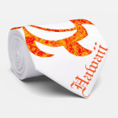 Cravate LineA Hawaï orange Honu abstrait (Roulé)