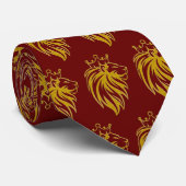 Cravate Lion Avec Couronne - Style Or 2 (Roulé)