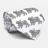 Cravate Lion de calligraphie (noir) (Roulé)