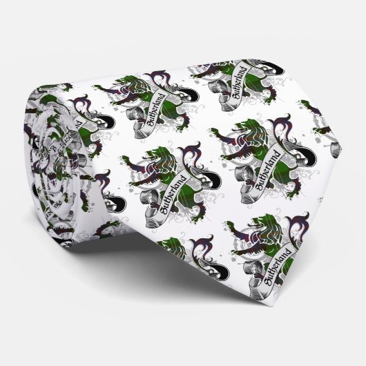 Cravate Lion de tartan de Sutherland (Roulé)