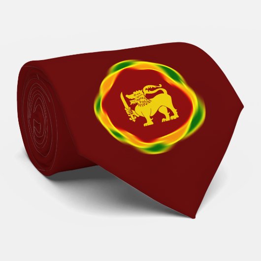 Cravate Lion Drapeau Sri Lanka (Roulé)