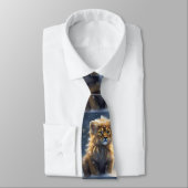 Cravate Lion Fluffy Orange, (Attaché)