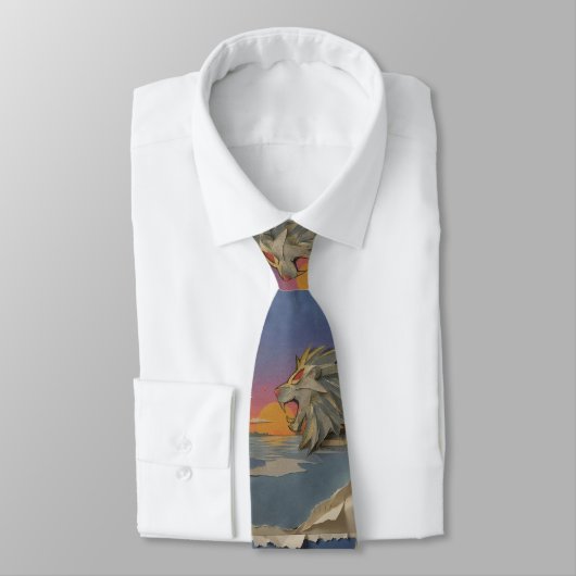 Cravate Lion Papercut Pattern Tie (Attaché)