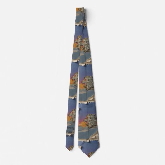 Cravate Lion Papercut Pattern Tie (Dos)