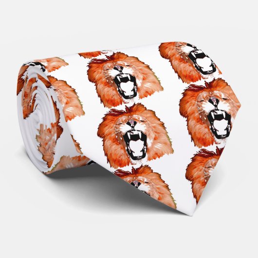 Cravate Lion Roaring (Roulé)