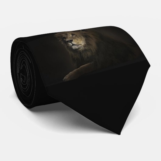 Cravate Lion Tie - Black (Roulé)