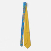 Cravate liquide bleu jaune (Dos)