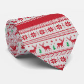Cravate Liquide Reinder et Snowflakes Fair Isle Design (Roulé)