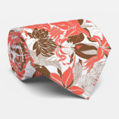 Cravate Lis tropical et Protea d'Hawaï de découpe floraux (Roulé)