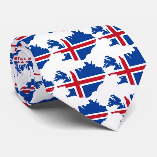 Cravate L'Islande EST carte de drapeau de Ísland (Roulé)