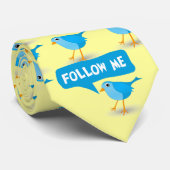 Cravate Little Blue Bird mignonne Suivez-moi Twitter Crava (Roulé)