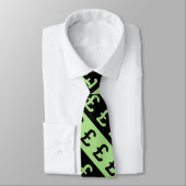 Cravate Livre noire et verte signe (£) le motif rayé (Attaché)