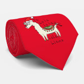 Cravate Llama Cute Drôle Noël Vacances (Roulé)