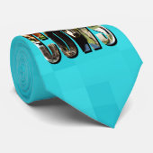 Cravate Logo Aqua Blue Cows Avec Vaches, (Roulé)