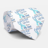 Cravate Logo bleu-clair de conscience de ruban de cancer (Roulé)