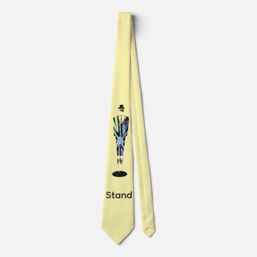 Cravate Logo debout Homme solitaire jaune (Devant)
