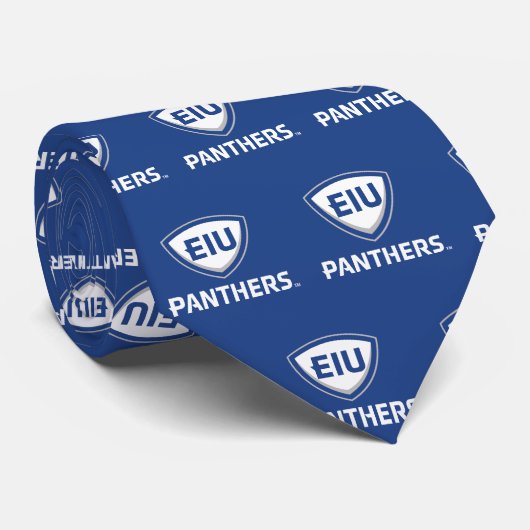Cravate Logo Eastern Illinois Panthers Shield & Wordmark (Roulé)