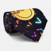 Cravate Logo noir de la pilule de PLUR inspirée de la rave (Roulé)