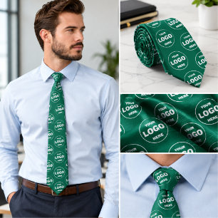 Cravate Logo personnalisé Émeraude Vert - Marque Professio