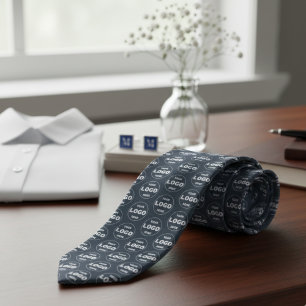 Cravate Logo personnalisé - Gris Charbon Professionnel Mar