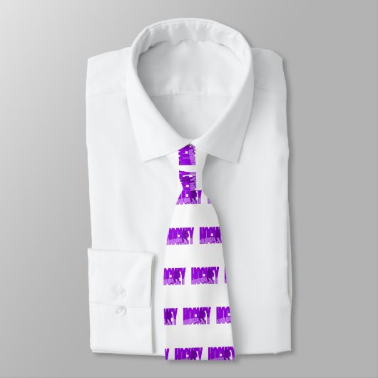 Cravate Logo pourpre d'hockey (Attaché)