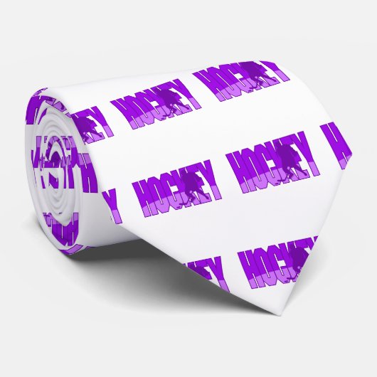 Cravate Logo pourpre d'hockey (Roulé)