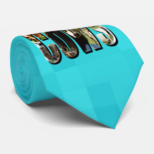 Cravate Logo Vaches Bleu Aqua Avec Vaches,