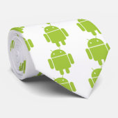 Cravate Logo vert androïde de robot (Roulé)